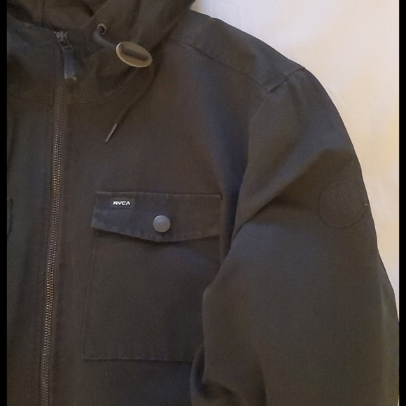 Mens Rvca Hooded Bomber Jacket - Picture 2 of 7